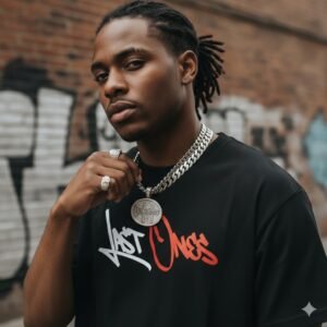 Last Ones White & Red Logo Heavyweight Garment-dyed T-shirt